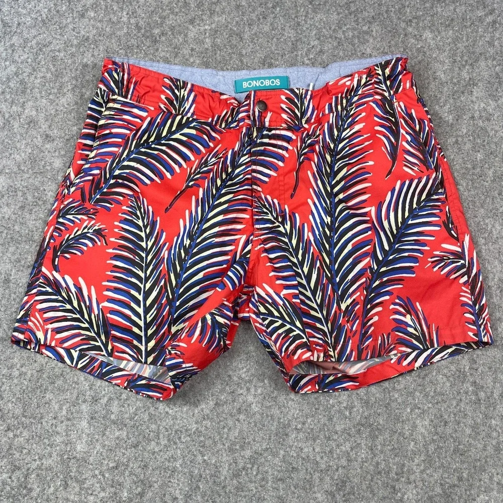 BONOBOS Lined‎ Swim Trunks Men's  Vibrant Floral Coastal Resort Pool Beachwear